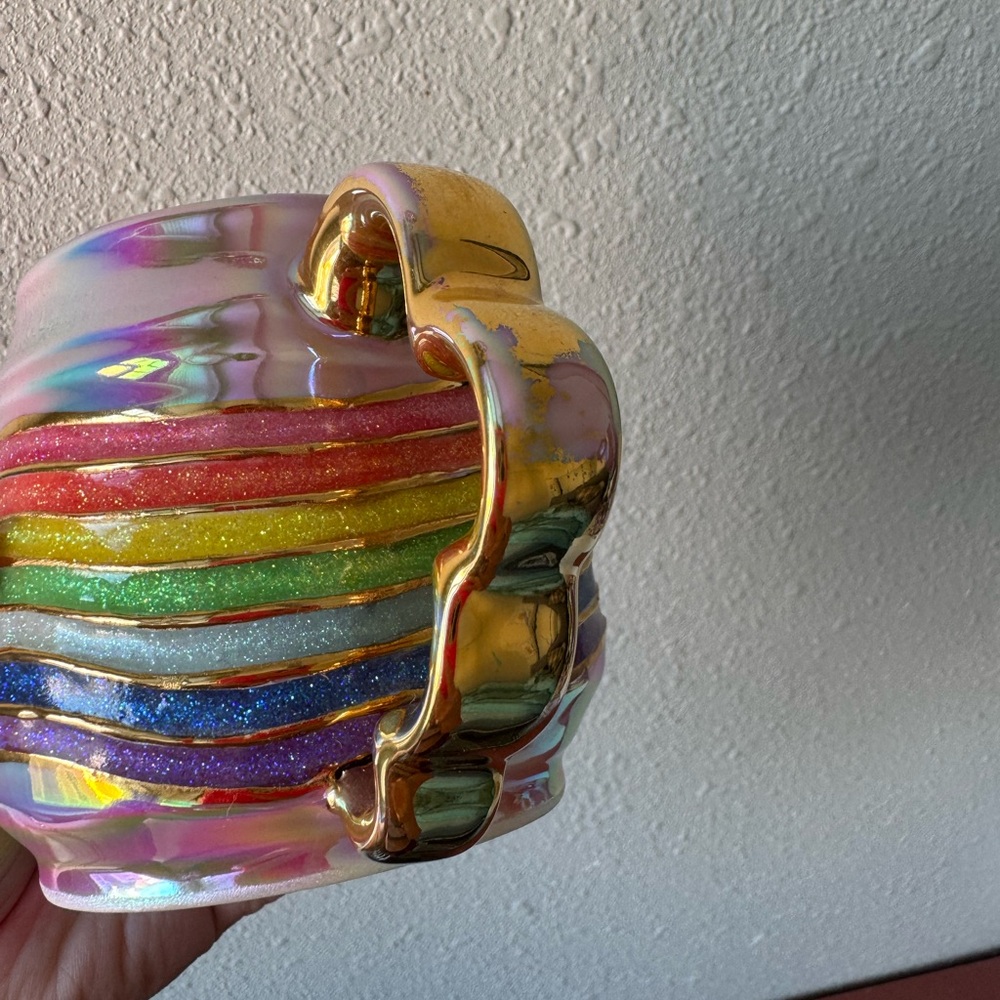 Silver Lining Ceramics Halographic Rainbow Inlay Glitter Mug - Picture 8 of 10
